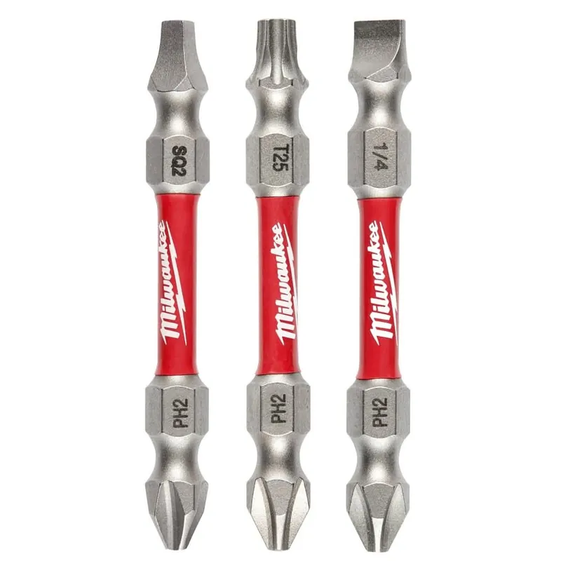 Milwaukee 48-32-4319 SHOCKWAVE Impact Duty PH2/SQ2/T25 Double Ended Bits 3PC Secure Checkout
