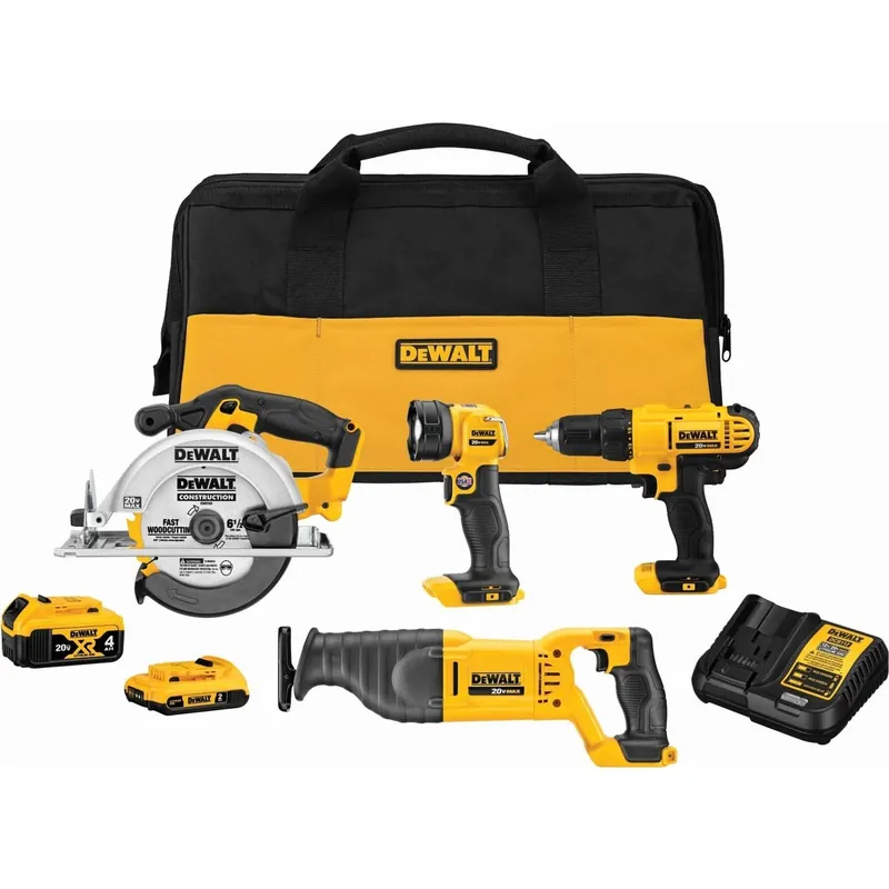 Latest DEWALT DCK445D1M1 20V MAX Cordless 4-Tool Combo Kit