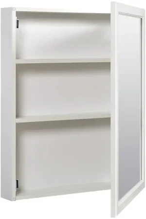 Zenna Home WRW2025 Medicine Cabinet, 20 in OAW, 4 in OAD, 25 in OAH, Wood, White, 2-Shelf Trending