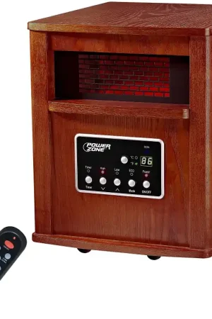 Factory Price PowerZone WH-96H Infrared Quartz Cabinet Heater with Remote Control, 12.5 A, 120 V, ECO, 1000, 1500 W, 5118.2 Btu