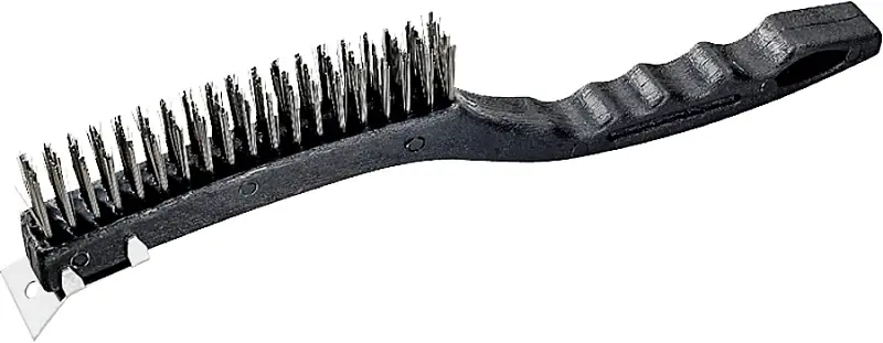 Don't Miss Out ProSource SJ3133-S Wire Brush with Scraper, 6 in L Brush, 5/8 in W Brush, Metallic Bristle, 1-3/8 in L Trim