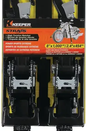 Keeper 05741 Tie-Down, 1-1/4 in W, 8 ft L, Polyester, Black, 1000 lb, Snap Hook End Fitting Special Offer