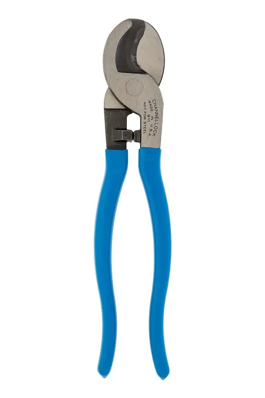 Express Delivery Channellock 911 Cable Cutter, 9-1/2 in OAL, HCS Jaw, Blue Handle, Comfort-Grip Handle
