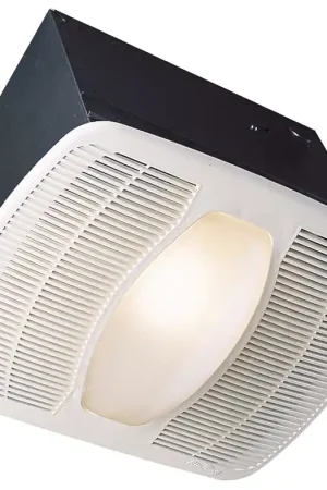 Air King LEDAK100 Exhaust Fan with Light, 0.6 A, 115/120 V, 100 cfm Air, 2 sones, LED Lamp, 4 in Duct, White Instant Buy