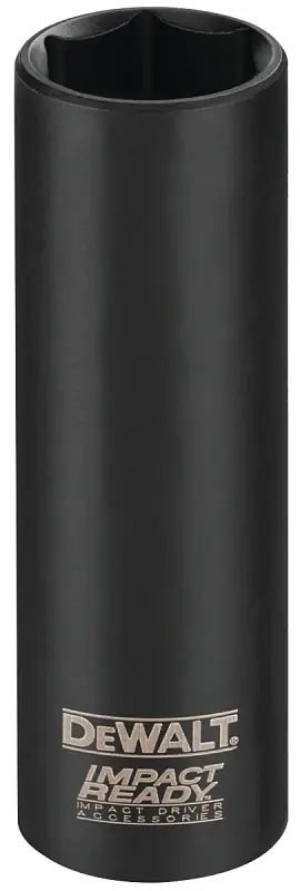 Deal DEWALT IMPACT READY DW22872 Impact Socket, 9/16 in Socket, 1/2 in Drive, Square Drive, 6-Point, Steel, Black Oxide