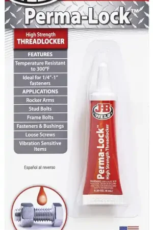 J-B Weld 27106 Threadlocker, Liquid, Mild Organic, Slight, Red, 6 mL, Tube Shop Now