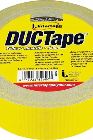 IPG 20C-Y2 Duct Tape, 60 yd L, 1.88 in W, Polyethylene-Coated Cloth Backing, Yellow Must Have