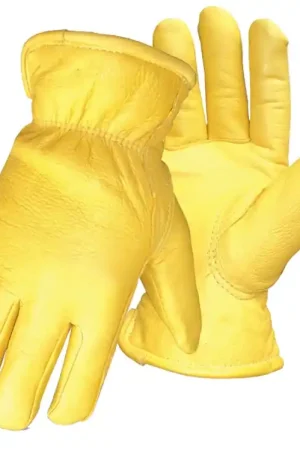 Boss 7185L Gloves, Men's, L, Elastic Cuff, Yellow Next Day Delivery