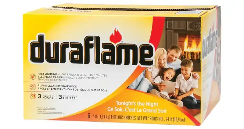 Duraflame 50604 Firelog, 3 hr Burn Time, 4 lb, Pack Free Returns