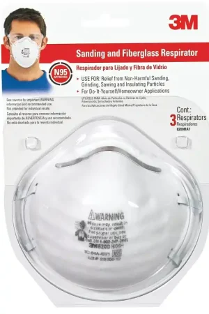 Cheap 3M 8200H3-DC Respirator, One-Size Mask, N95 Filter Class, 95 % Filter Efficiency, White
