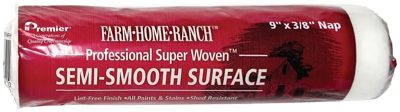 Bargain Premier FHR00156 Paint Roller Cover, 3/8 in Thick Nap, 9 in L, Fabric Cover