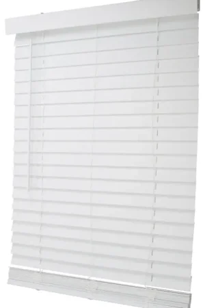 New Arrival Simple Spaces FWMB-10 Blind, 64 in L, 29 in W, Faux Wood, White, Pack of 2