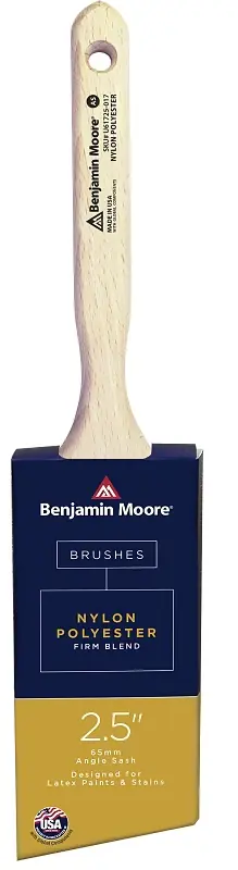 Benjamin Moore U61725-017 Paint Brush, Firm Brush, 2-15/16 in L Bristle, Nylon/Polyester Bristle, Angle Sash Handle Reduced Price