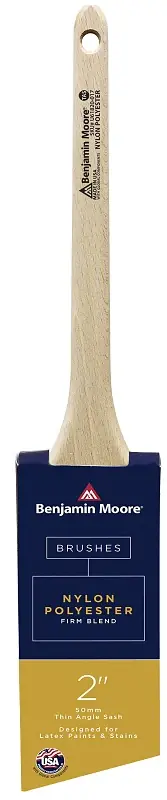 Benjamin Moore U61820-017 Paint Brush, Firm Brush, Nylon/Polyester Bristle, Thin Angle Sash Handle Same Day Shipping