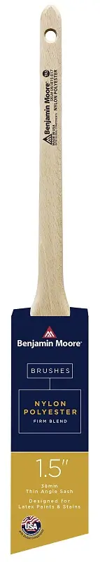 Benjamin Moore U61815-017 Paint Brush, Wood Handle, Firm Brush, 2-3/16 in L Bristle, Nylon/Polyester Bristle, 1 EA Top Rated