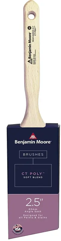 Benjamin Moore U62025-017 Paint Brush, Soft Brush, 3 in L Bristle, CT Polymer Bristle, Angle Sash Handle Super Sale
