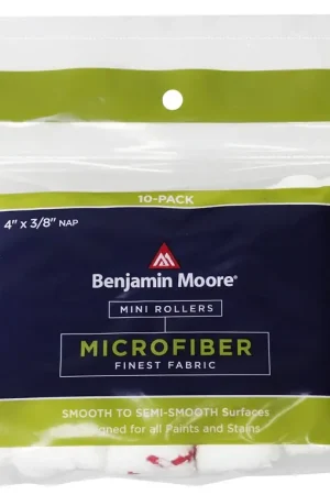 Benjamin Moore U66201-018 Mini Roller Cover, 3/8 in Thick Nap, 4 in L, Microfiber Cover, Red/White New Release